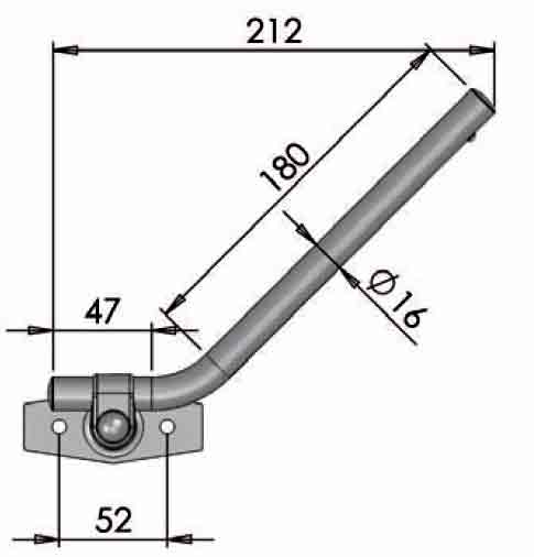 Mirror Arm 212mm Throw