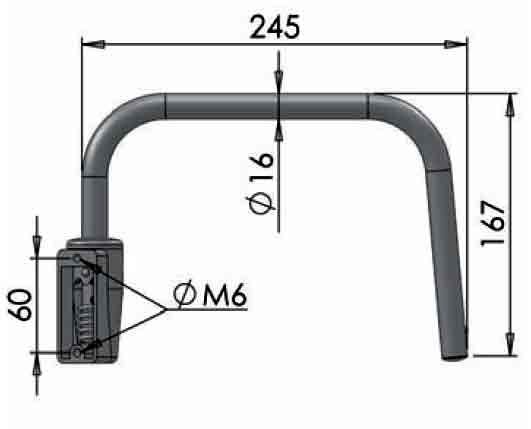 Mirror Arm Throw (245mm) Drop (167mm)