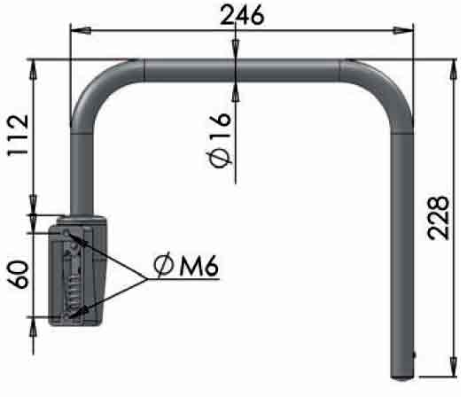 Mirror Arm Throw (246mm) Drop (228mm)