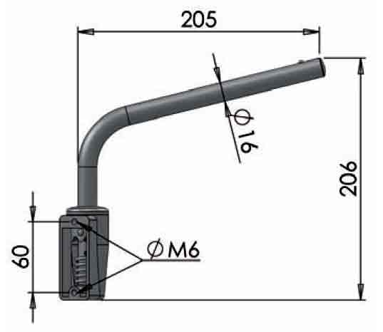 Mirror ArmThrow (205mm) Drop (206mm)