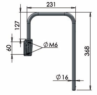 Mirror Arm Throw (231mm) Drop (368mm)