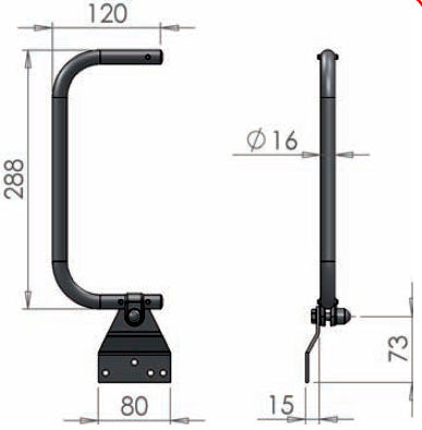 Mirror Arm Throw (120mm) Drop (288mm)